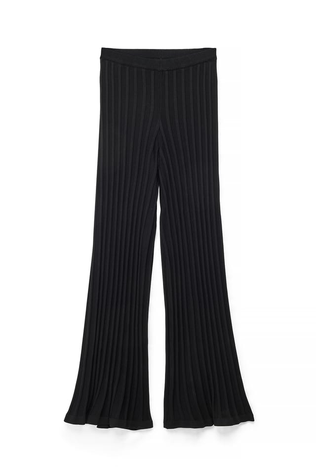 Black Ripp-Strickhose