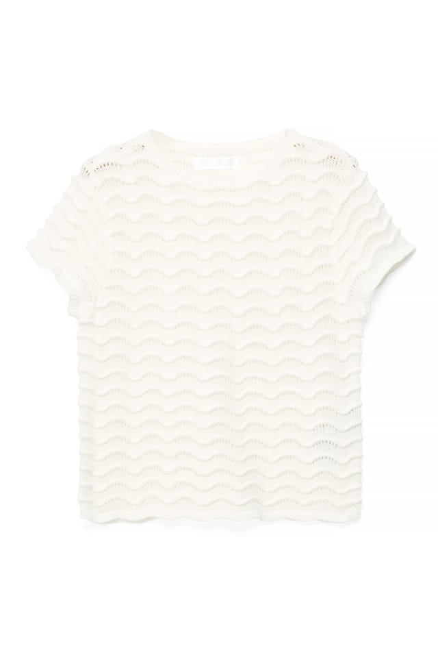 Offwhite Stickad topp