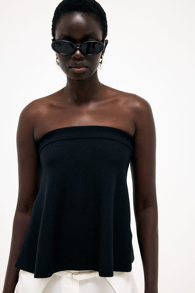 Black Gebreide bandeautop