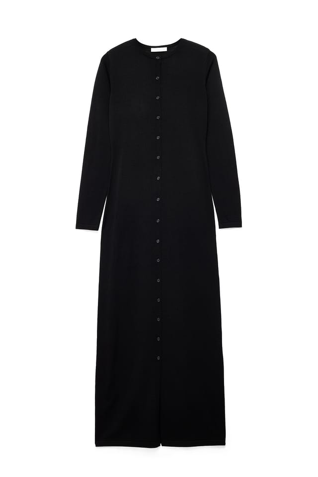 Black Stickad maxicardigan med knappdetaljer
