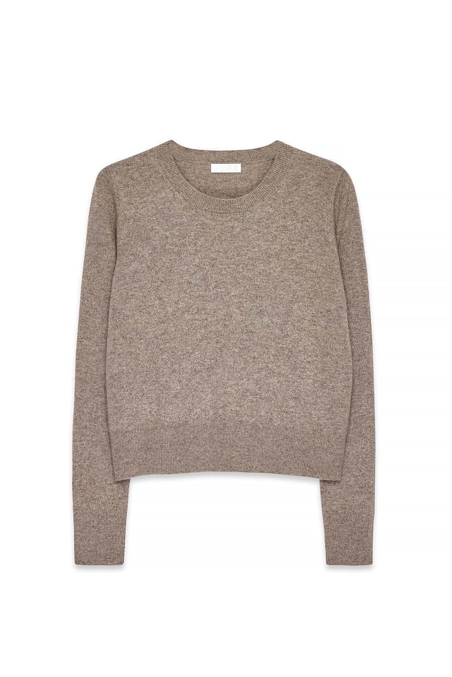 Nougat Knitted Cashmere Round Neck Sweater