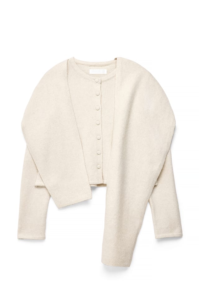 Cream Strickjacke mit Schaldetail