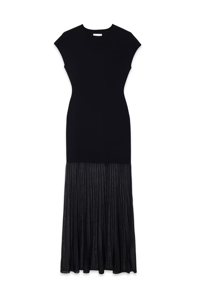Black Gestricktes Maxikleid