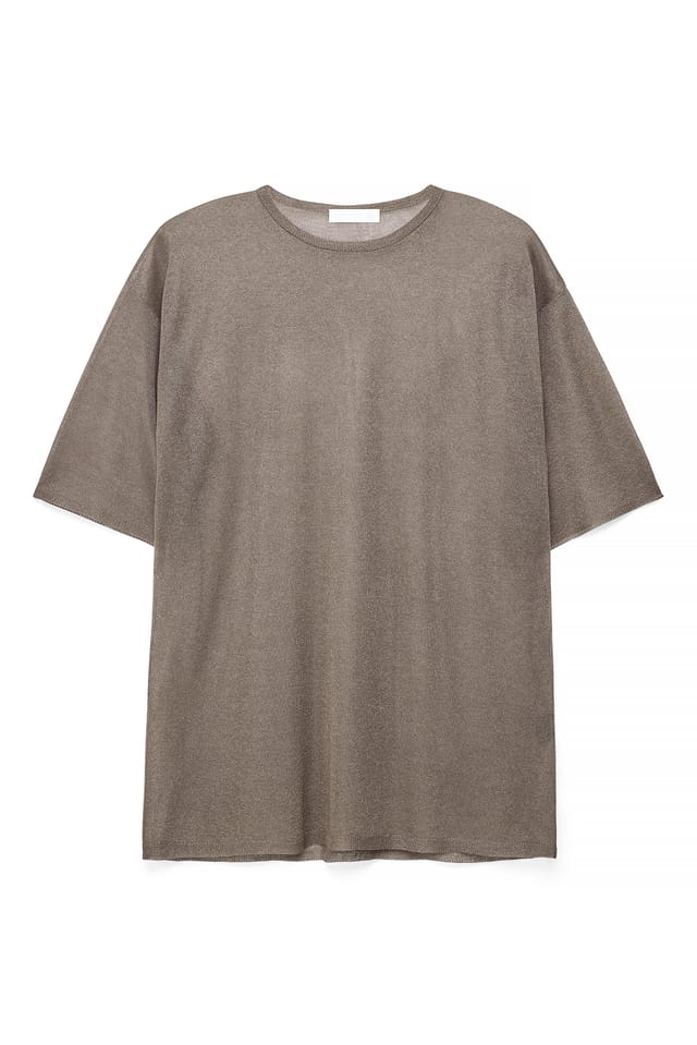 Brown Haut transparent en maille