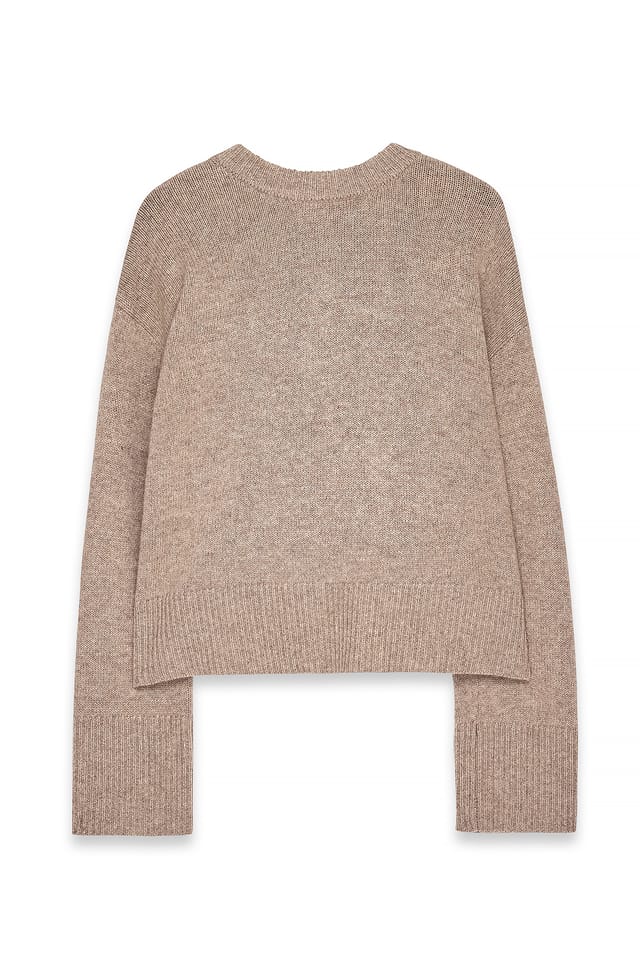 Beige Knitted Wool Sweater