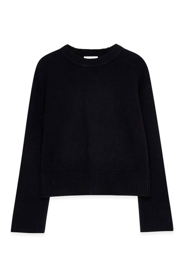 Black Strickpullover aus Wolle