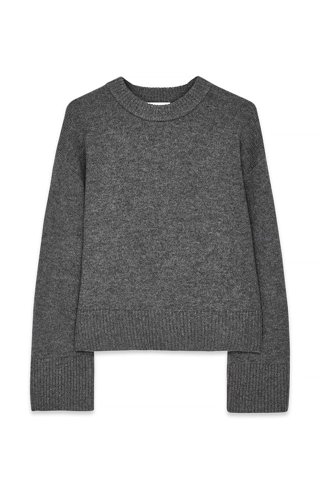 Dark Grey Strickpullover aus Wolle