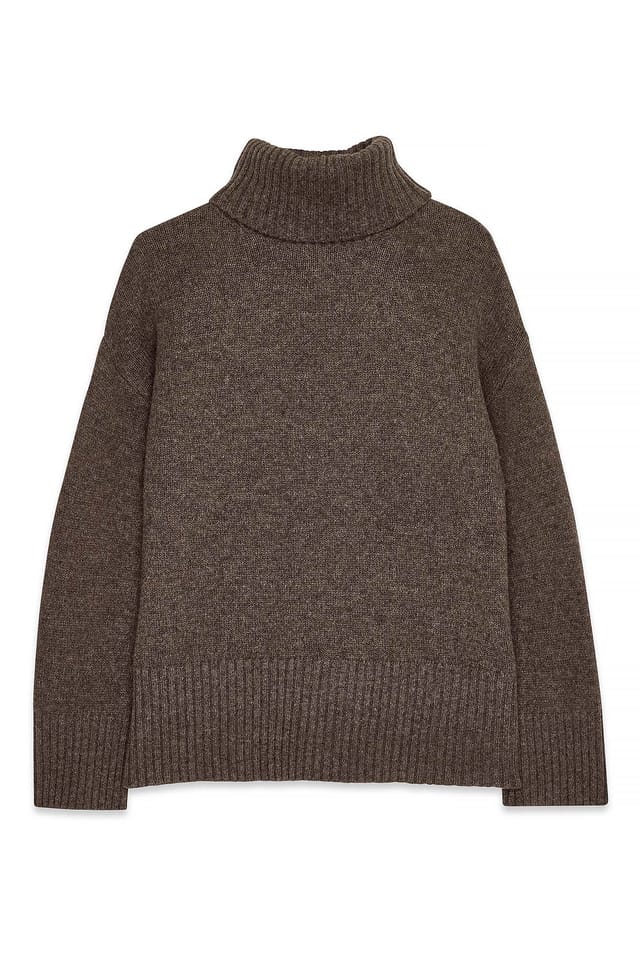 Brown Strickpullover aus Wolle mit Rollkragen
