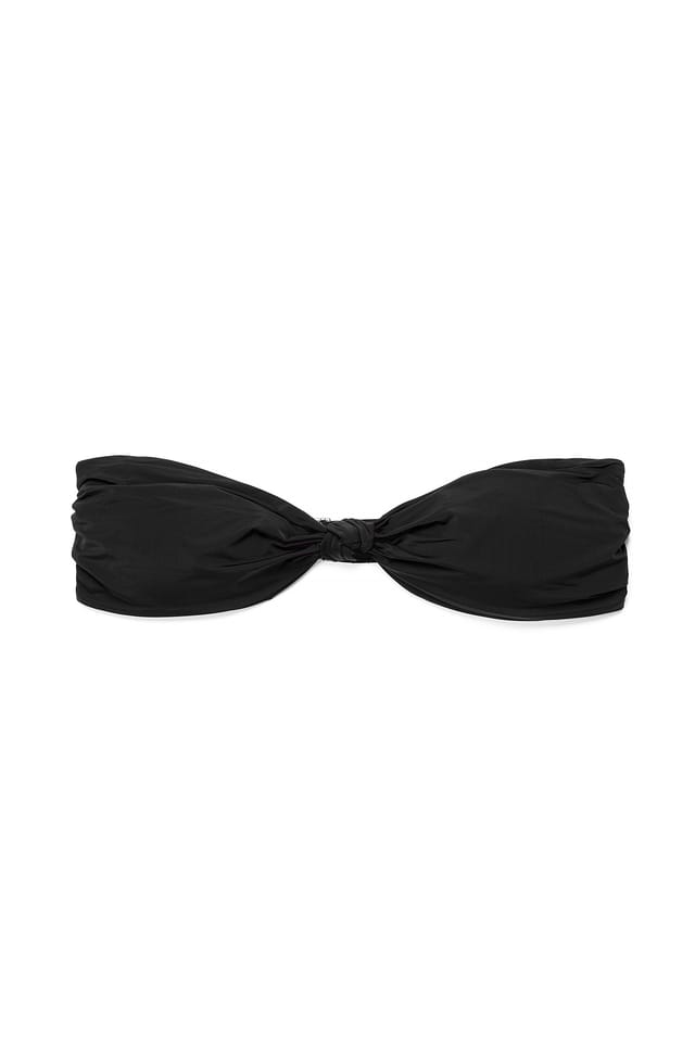Black Bandeau-bikinitopp med knytning fram