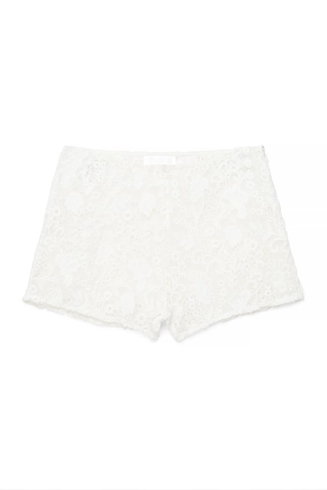 White Mini short en dentelle