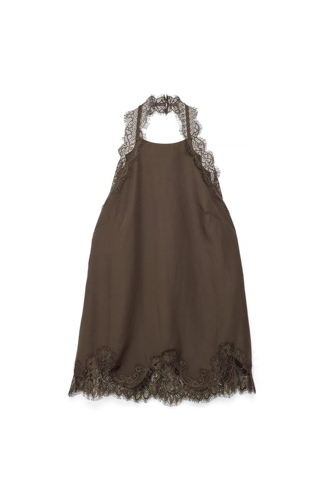 Dark Brown Haut en dentelle