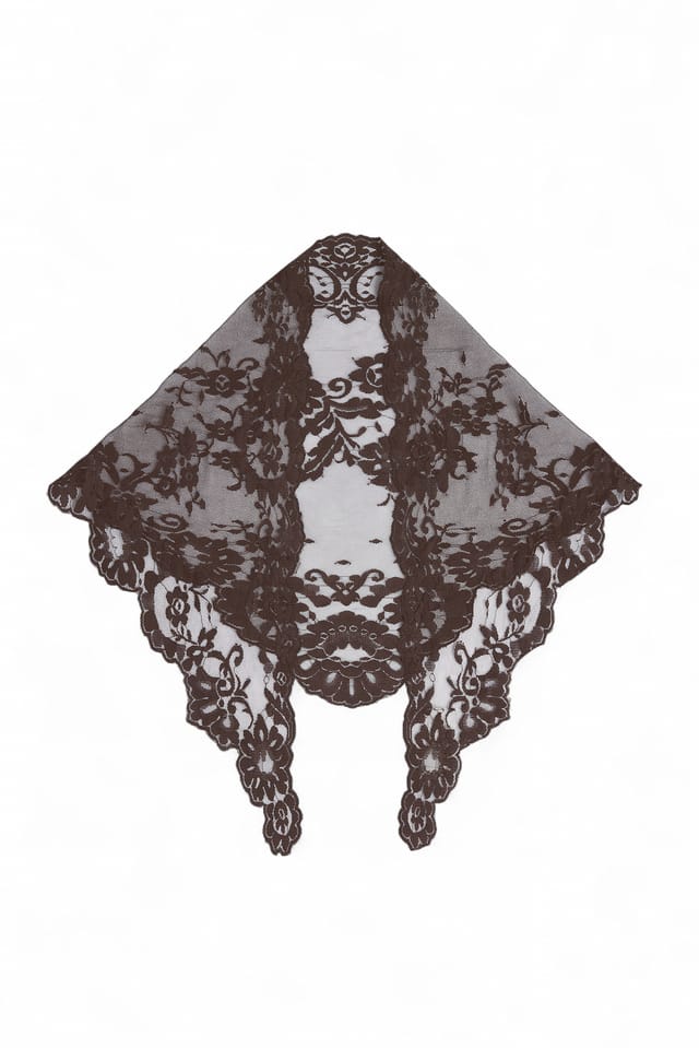 Dark Brown Lace Scarf