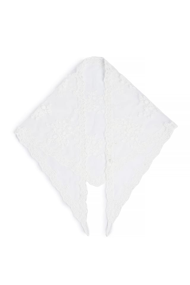 White Lace Triangle Scarf