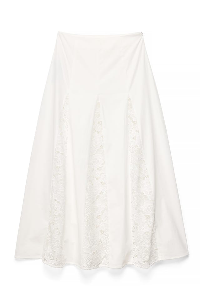 White Jupe longue en dentelle