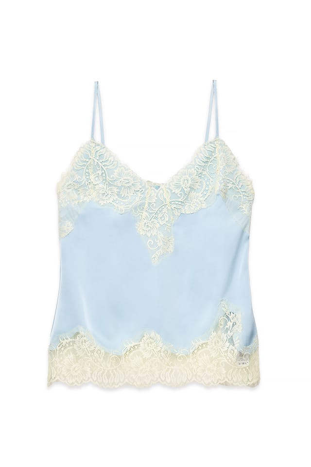 Blue Débardeur en dentelle