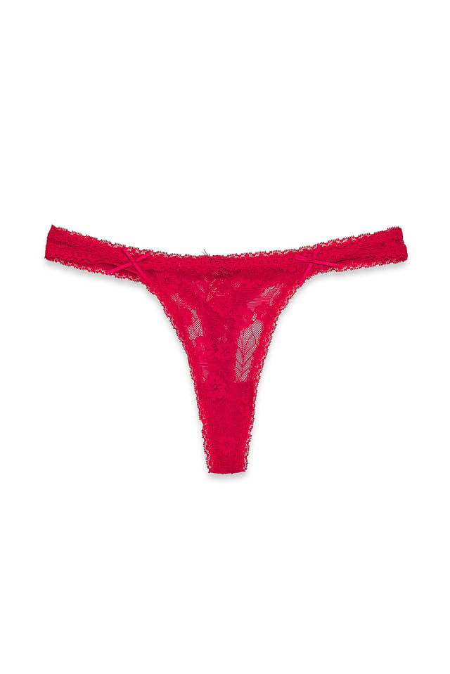 Red Spitzen-String