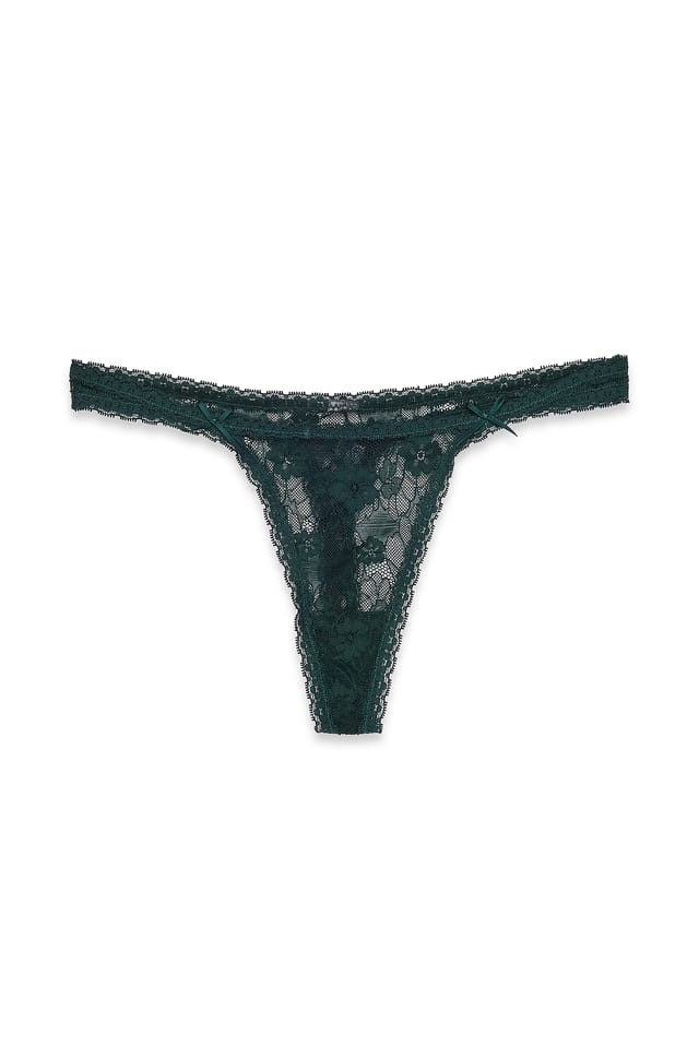 Deep Green Spetstrosor med spets