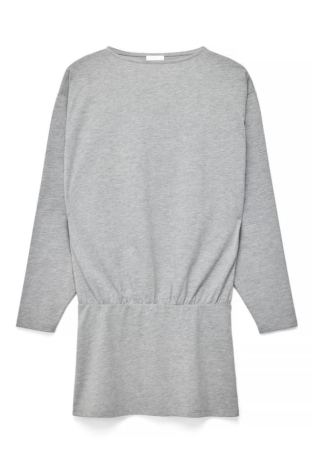 Grey Melange Stilfuld lag-på-lag kjole