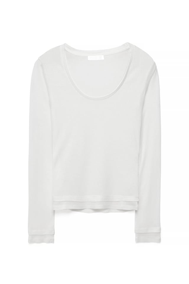 White Layering Long Sleeve Jersey Top