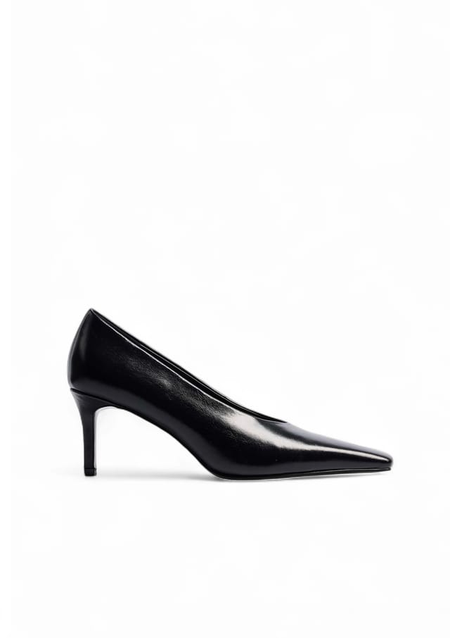 Black Leather Pumps