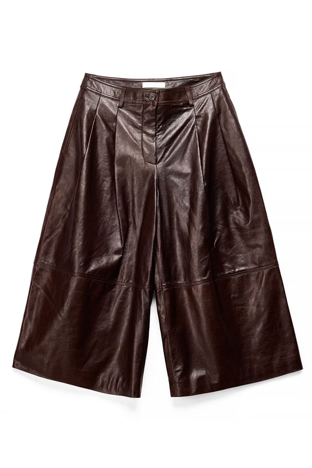 Brown Leather Shorts
