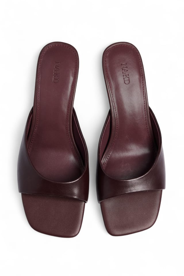 Burgundy Leather Mules