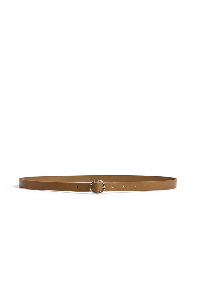 Tan Leather Slim Belt