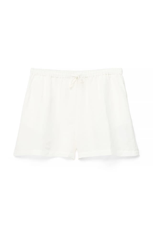 White Mini short en lin mélangé