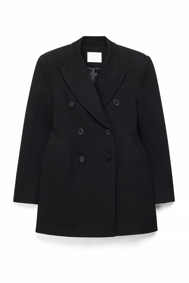 Black langer taillierter Blazer