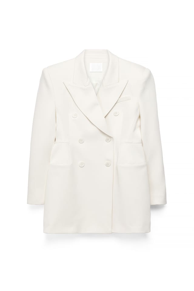 White langer taillierter Blazer