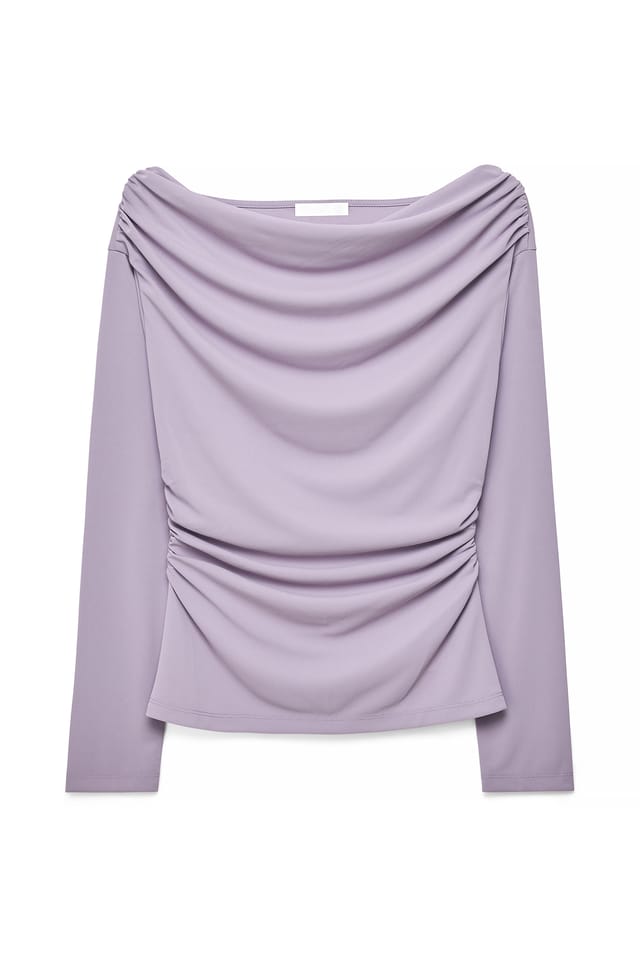 Lilac Haut drapé en jersey à manches longues