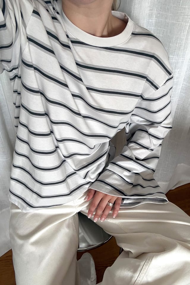 Grey Stripe Långärmad t-shirt