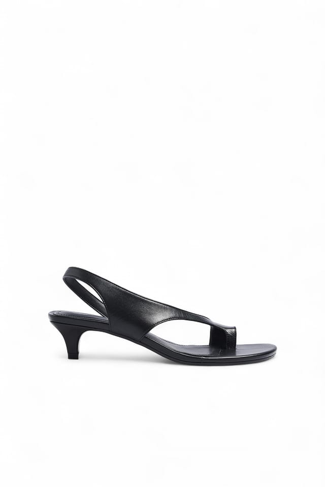 Black Low Leather Heels
