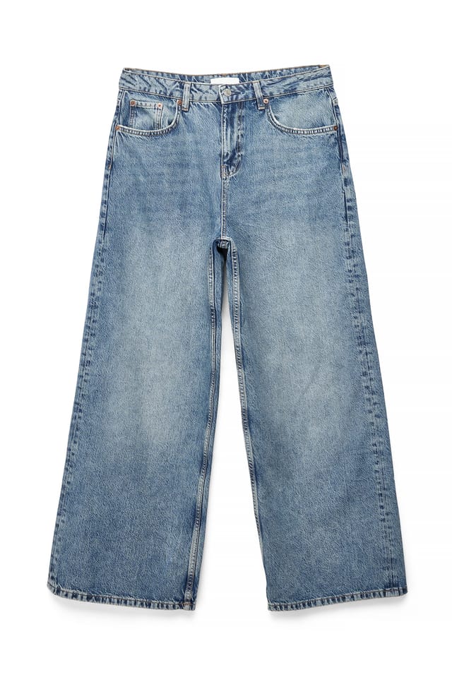 Light Blue Baggy Soft Jeans med låg midja