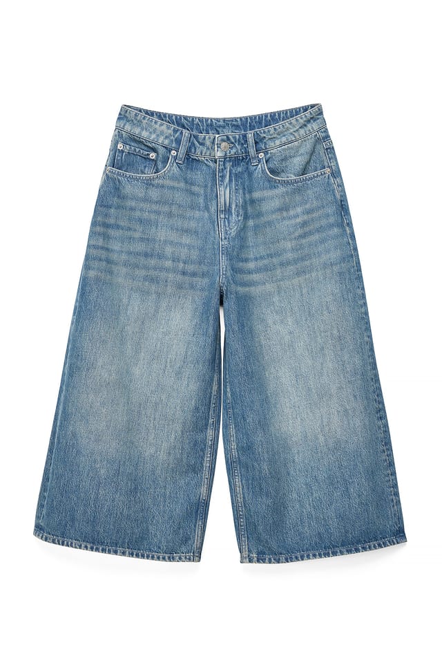 Light Blue Lav midje baggy jorts