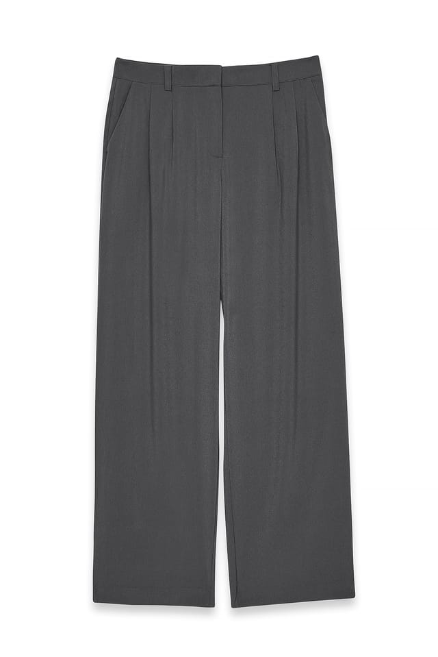 Grey Pantalon de tailleur à taille basse