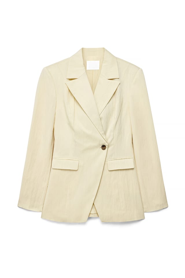 Light Yellow Tætsiddende blazer i lyocellblanding