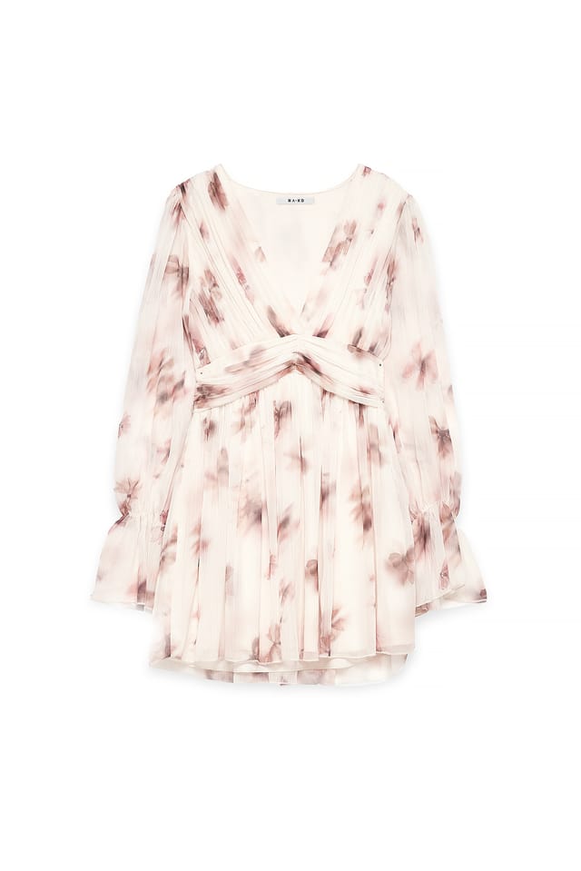 Post Floral Robe courte à taille marquée