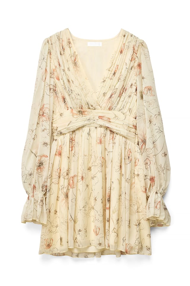 All Over Print Minikleid mit markierter Taille