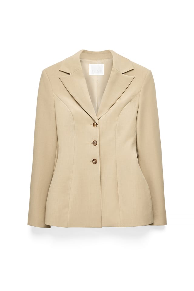 Pale Green Markierter Taillen-Skulpturblazer