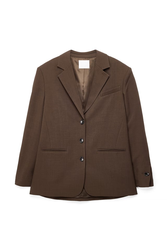 Brown Oversized maxiblazer