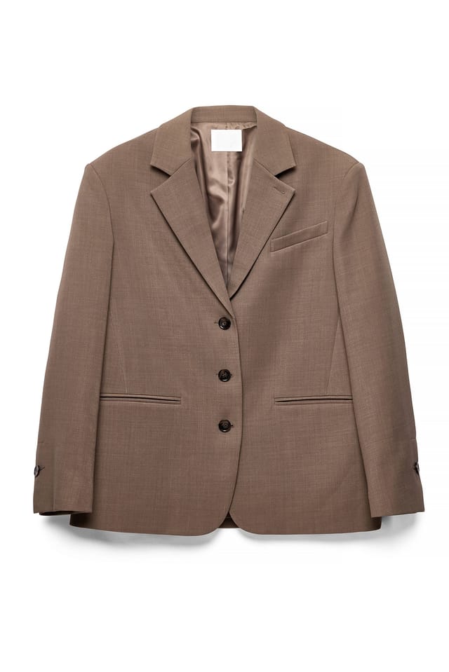 Dark Beige Oversized maxiblazer