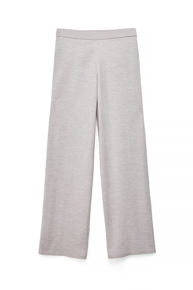 Grey Pantalon en maille de laine mérinos à taille mi-haute