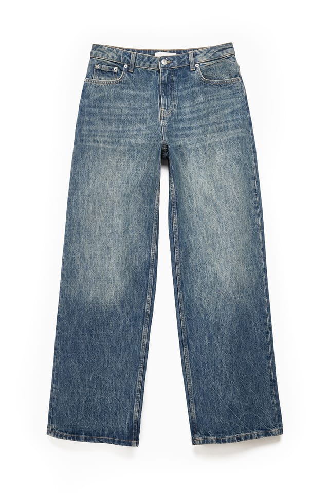Vintage Blue Baggyjeans med mellanhög midja