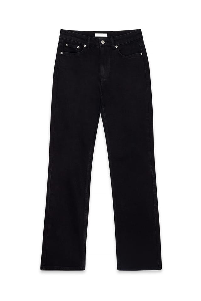 Black Mid Waist Slim Denim