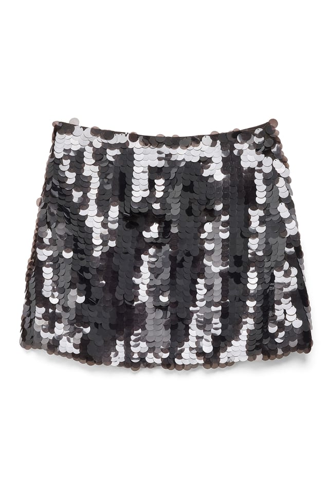 Brown Mini Skirt With Sequins