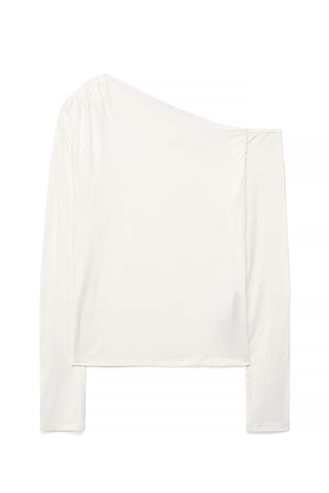 Offwhite Off Shoulder Jersey Top
