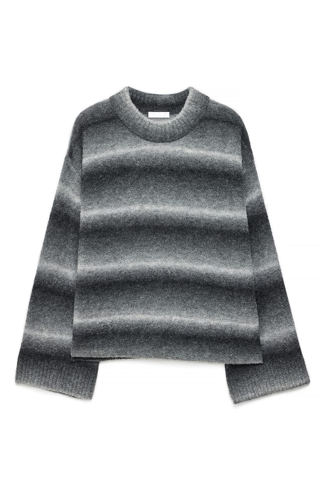 Grey Ombre Knitted Oversized Sweater