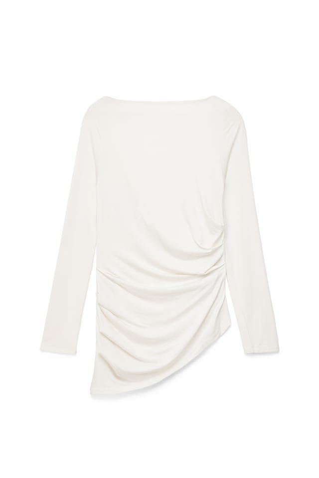 White Open Back Draped Top