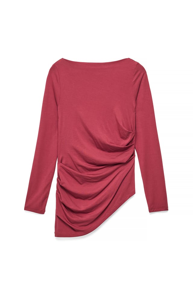 Dark Rust Open Back Draped Top